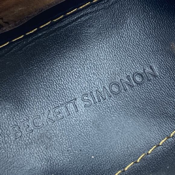 Mens Size 8.5 Beckett Simonon Suede Brown Double Monk Strap Cap Toe Shoes - Picture 10 of 12